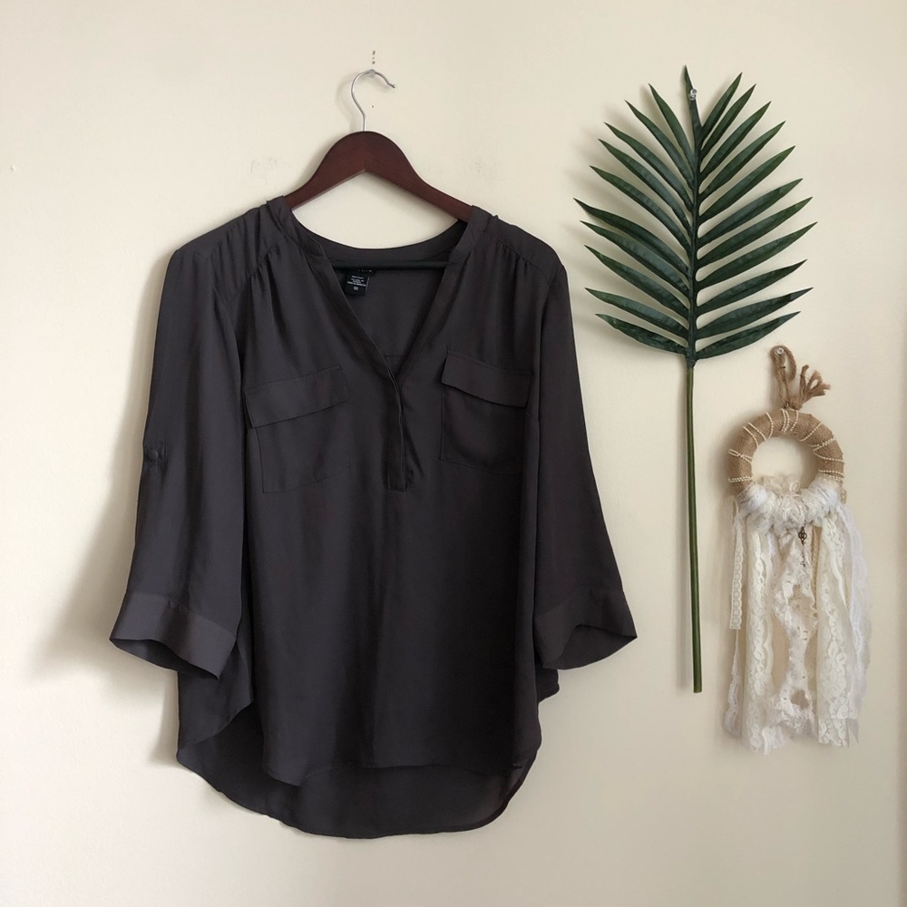 • SOLD• Torrid Harper - Brown Georgette Pullover - Picture 4 of 7
